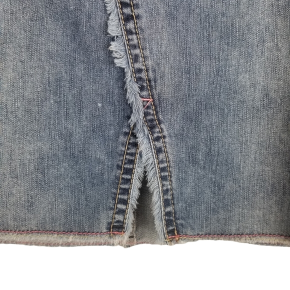 Silver Jeans Mini Raw Hem Jean Skirt Devah - Picture 2 of 9